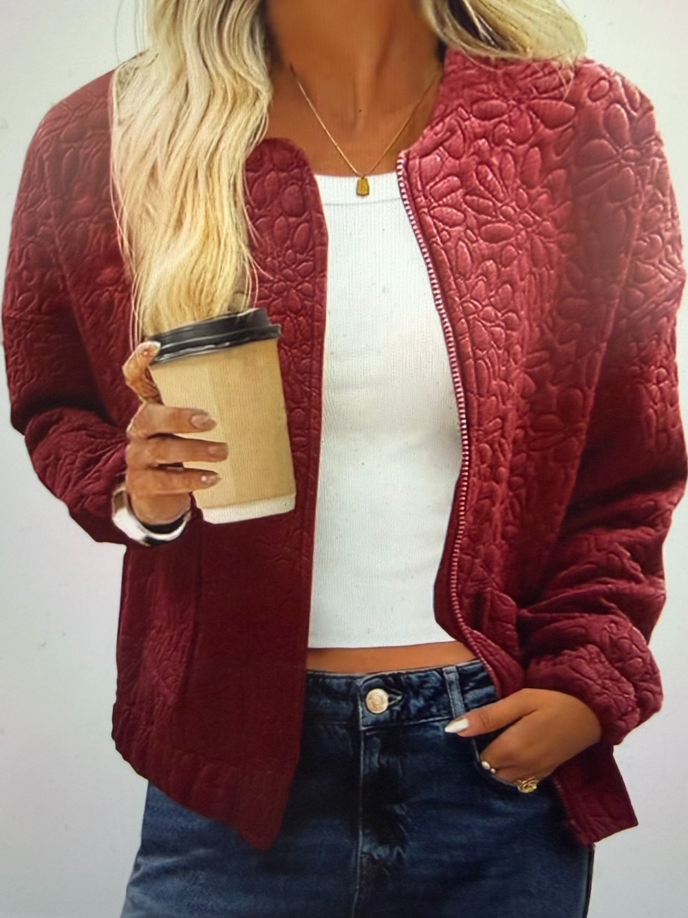 Quilted Zip Up  Bomber Jacket - NWT -Size XXL